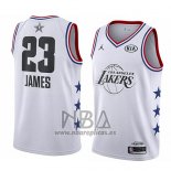Camiseta All Star 2019 Los Angeles Lakers Lebron James NO 23 Blanco