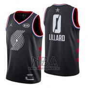 Camiseta All Star 2019 Portland Trail Blazers Damian Lillard NO 0 Negro