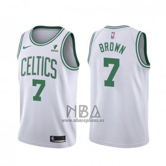 Camiseta Boston Celtics Jaylen Brown NO 7 Association 2021-22 Blanco