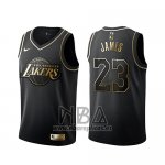 Camiseta Golden Edition Los Angeles Lakers Lebron James NO 23 Negro