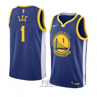 Camiseta Golden State Warriors Damion Lee NO 1 Icon 2018 Azul