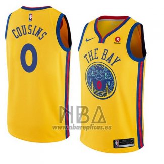 Camiseta Golden State Warriors Demarcus Cousins NO 0 Ciudad 2018-19 Amarillo