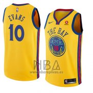 Camiseta Golden State Warriors Jacob Evans III NO 10 Ciudad 2017-18 Oro