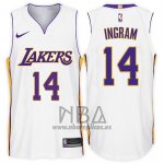 Camiseta Los Angeles Lakers Brandon Ingram NO 14 2017-18 Blanco