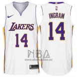 Camiseta Los Angeles Lakers Brandon Ingram NO 14 2017-18 Blanco