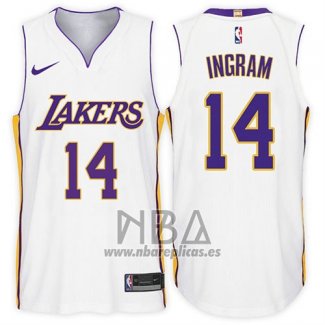 Camiseta Los Angeles Lakers Brandon Ingram NO 14 2017-18 Blanco