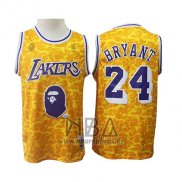 Camiseta Los Angeles Lakers Kobe Bryant NO 24 Bryant Mitchell & Ness Amarillo