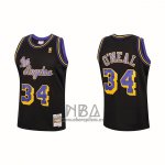 Camiseta Los Angeles Lakers Shaquille O'neal NO 34 Mitchell & Ness 1996-97 Negro