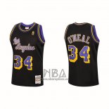 Camiseta Los Angeles Lakers Shaquille O'neal NO 34 Mitchell & Ness 1996-97 Negro