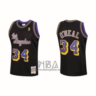 Camiseta Los Angeles Lakers Shaquille O'neal NO 34 Mitchell & Ness 1996-97 Negro