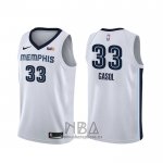 Camiseta Memphis Grizzlies Marc Gasol NO 33 Association Blanco
