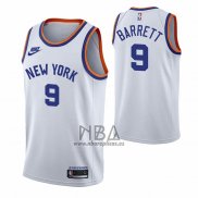 Camiseta New York Knicks RJ Barrett NO 9 75th Anniversary Blanco