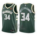 Camiseta Nino Milwaukee Bucks Giannis Antetokounmpo NO 34 Icon 2017-18 Verde