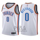Camiseta Nino Oklahoma City Thunder Russell Westbrook NO 0 Association 2017-18 Blanco