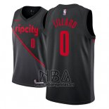Camiseta Portland Trail Blazers Damian Lillard NO 0 Ciudad 2018-19 Negro