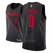 Camiseta Portland Trail Blazers Damian Lillard NO 0 Ciudad 2018-19 Negro