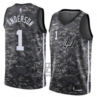 Camiseta San Antonio Spurs Kyle Anderson NO 1 Ciudad 2018 Gris
