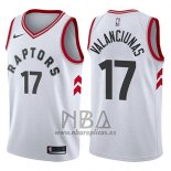 Camiseta Toronto Raptors Jonas Valanciunas NO 17 Association 2017-18 Blanco