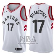Camiseta Toronto Raptors Jonas Valanciunas NO 17 Association 2017-18 Blanco