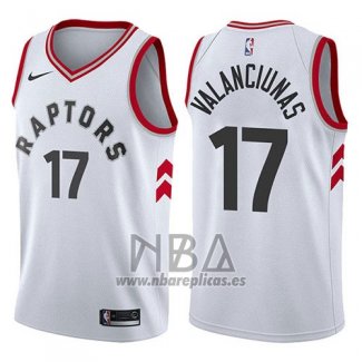 Camiseta Toronto Raptors Jonas Valanciunas NO 17 Association 2017-18 Blanco