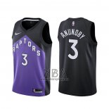 Camiseta Toronto Raptors OG Anunoby NO 3 Earned 2020-21 Negro Violeta