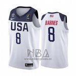 Camiseta USA Harrison Barnes NO 8 2019 FIBA Basketball World Cup Blanco
