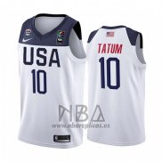 Camiseta USA Jayson Tatum NO 10 2019 FIBA Basketball World Cup Blanco