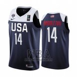 Camiseta USA Khris Middleton NO 14 2019 FIBA Basketball World Cup Azul