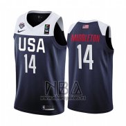 Camiseta USA Khris Middleton NO 14 2019 FIBA Basketball World Cup Azul