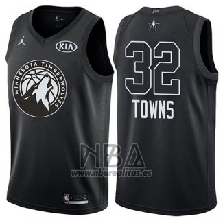 Camiseta All Star 2018 Minnesota Timberwolves Karl-anthony Towns NO 32 Negro