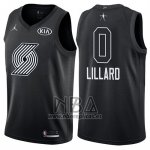 Camiseta All Star 2018 Portland Trail Blazers Damian Lillard NO 0 Negro