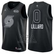 Camiseta All Star 2018 Portland Trail Blazers Damian Lillard NO 0 Negro