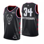 Camiseta All Star 2019 Milwaukee Bucks Giannis Antetokounmpo NO 34 Negro