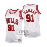 Camiseta Chicago Bulls Dennis Rodman NO 91 Mitchell & Ness 1997-98 Blanco