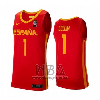 Camiseta Espana Quino Colom NO 1 2019 FIBA Baketball World Cup Rojo