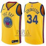 Camiseta Golden State Warriors Shaun Livingston NO 34 Chinese Heritage Ciudad 2017-18 Amarillo