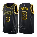 Camiseta Los Angeles Lakers Anthony Davis NO 3 Ciudad 2019 Negro