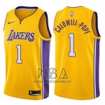 Camiseta Los Angeles Lakers Kentavious Caldwell-Pope NO 1 Swingman Icon 2017-18 Oro