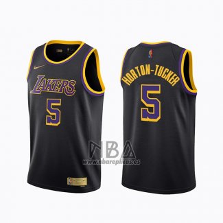 Camiseta Los Angeles Lakers Talen Horton-Tucker NO 5 Earned 2020-21 Negro