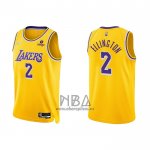 Camiseta Los Angeles Lakers Wayne Ellington NO 2 75th Anniversary 2021-22 Amarillo
