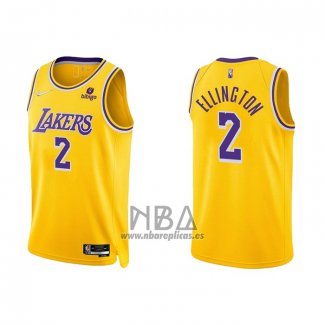 Camiseta Los Angeles Lakers Wayne Ellington NO 2 75th Anniversary 2021-22 Amarillo