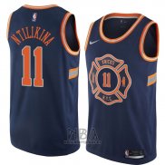 Camiseta New York Knicks Frank Ntilikina NO 11 Ciudad 2018 Azul