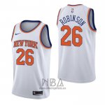 Camiseta New York Knicks Mitchell Robinson NO 26 Association Blanco