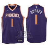 Camiseta Nino Phoenix Suns Devin Booker NO 1 2017-18 Violeta