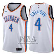 Camiseta Oklahoma City Thunder Nick Collison NO 4 Swingman Association 2017-18 Blanco