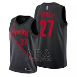 Camiseta Portland Trail Blazers Jusuf Nurkic NO 27 Ciudad 2019 Negro