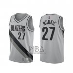 Camiseta Portland Trail Blazers Jusuf Nurkic NO 27 Earned 2020-21 Gris