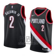 Camiseta Portland Trail Blazers Wade Baldwin IV NO 2 Icon 2018 Negro