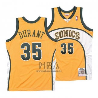 Camiseta Seattle SuperSonics Kevin Durant NO 35 Mitchell & Ness 2007-08 Amarillo