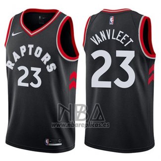 Camiseta Toronto Raptors Fred Vanvleet NO 23 Statement 2017-18 Negro